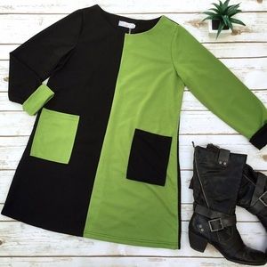 NWT Huiermei color block tunic shift dress
